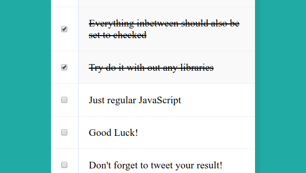 Hold Shift to Check Multiple Checkboxes